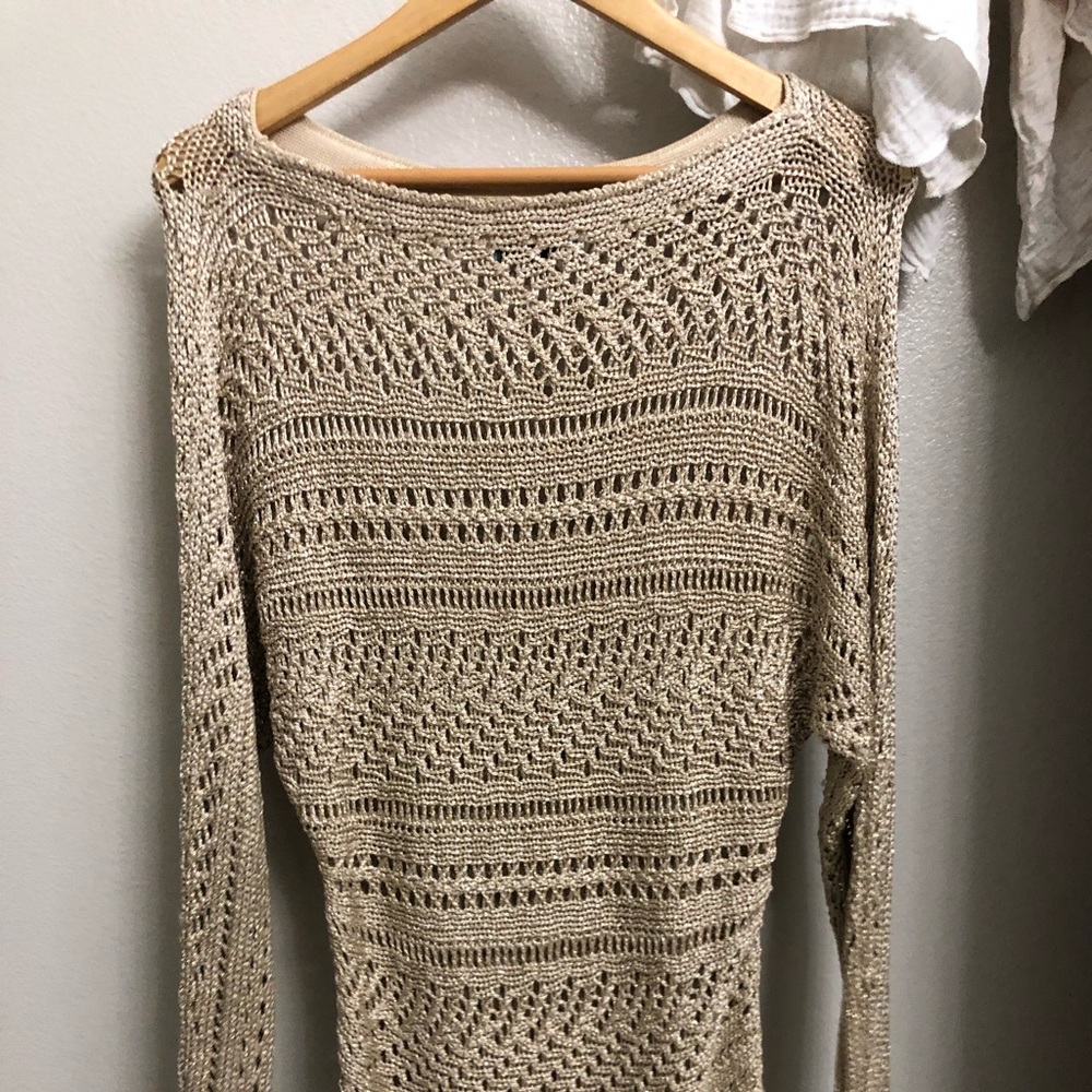 Metallic gold Alice + Olivia sweater size small